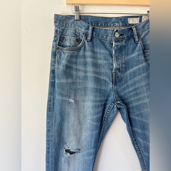 All Saints Men’s Vidal Cigarette Skinny Fit  Blue Denim Jeans Size W33 x L32 - Picture 2 of 12